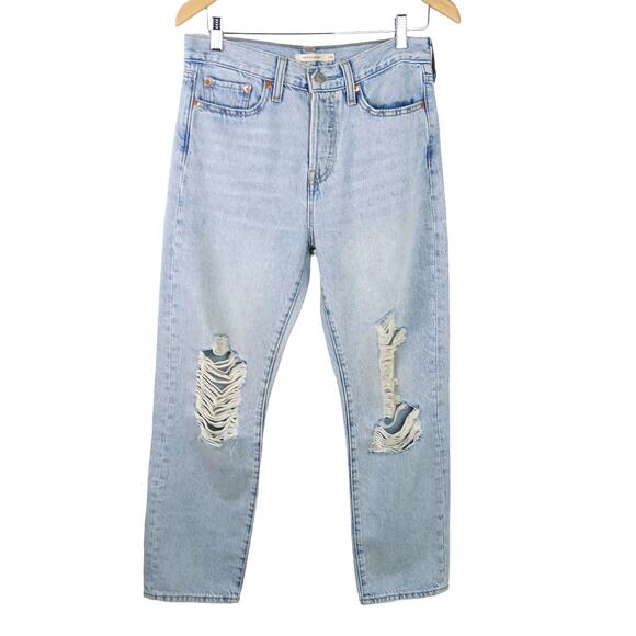 Levi's SZ 28/28 Wedgie Straight S110783 34964-0195 Light Wash Destroyed - Picture 8 of 8